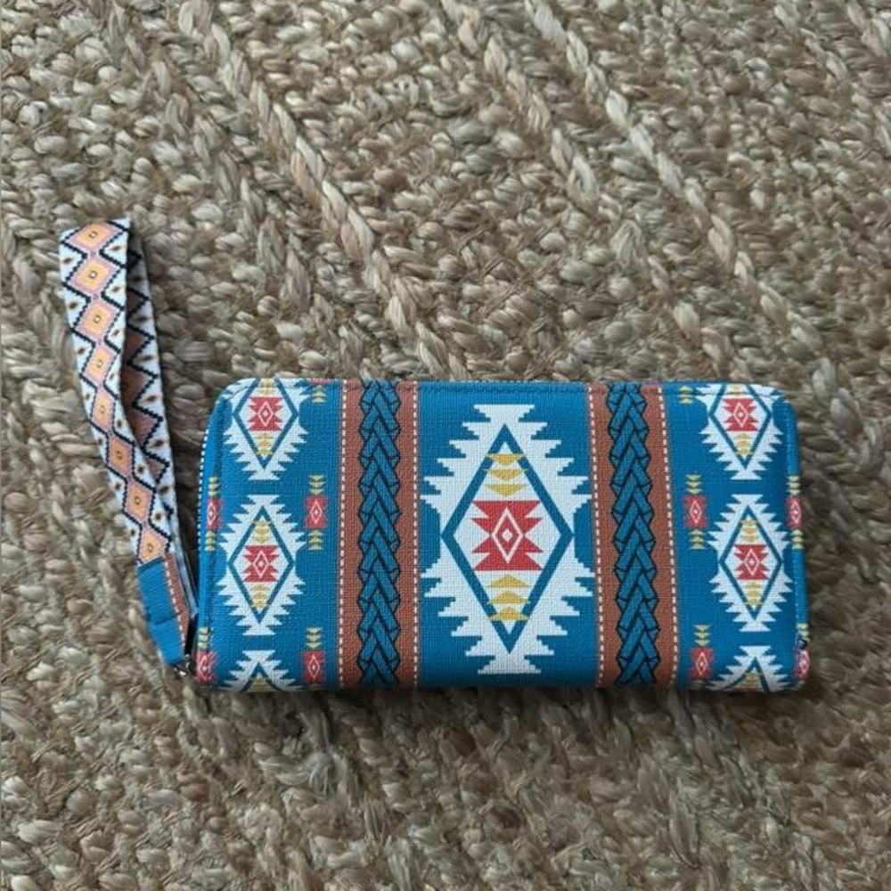 Women’s blue western BoHo wallet